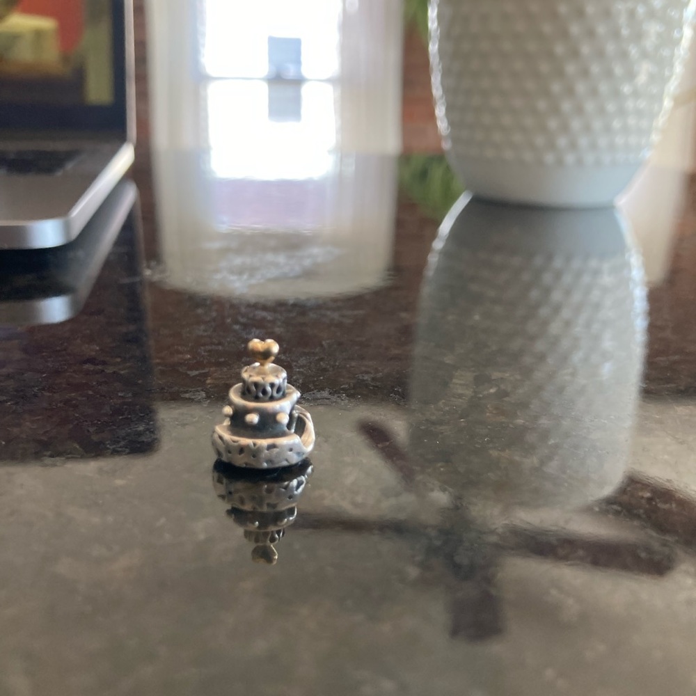 Pandora 14k gold birthday cake charm